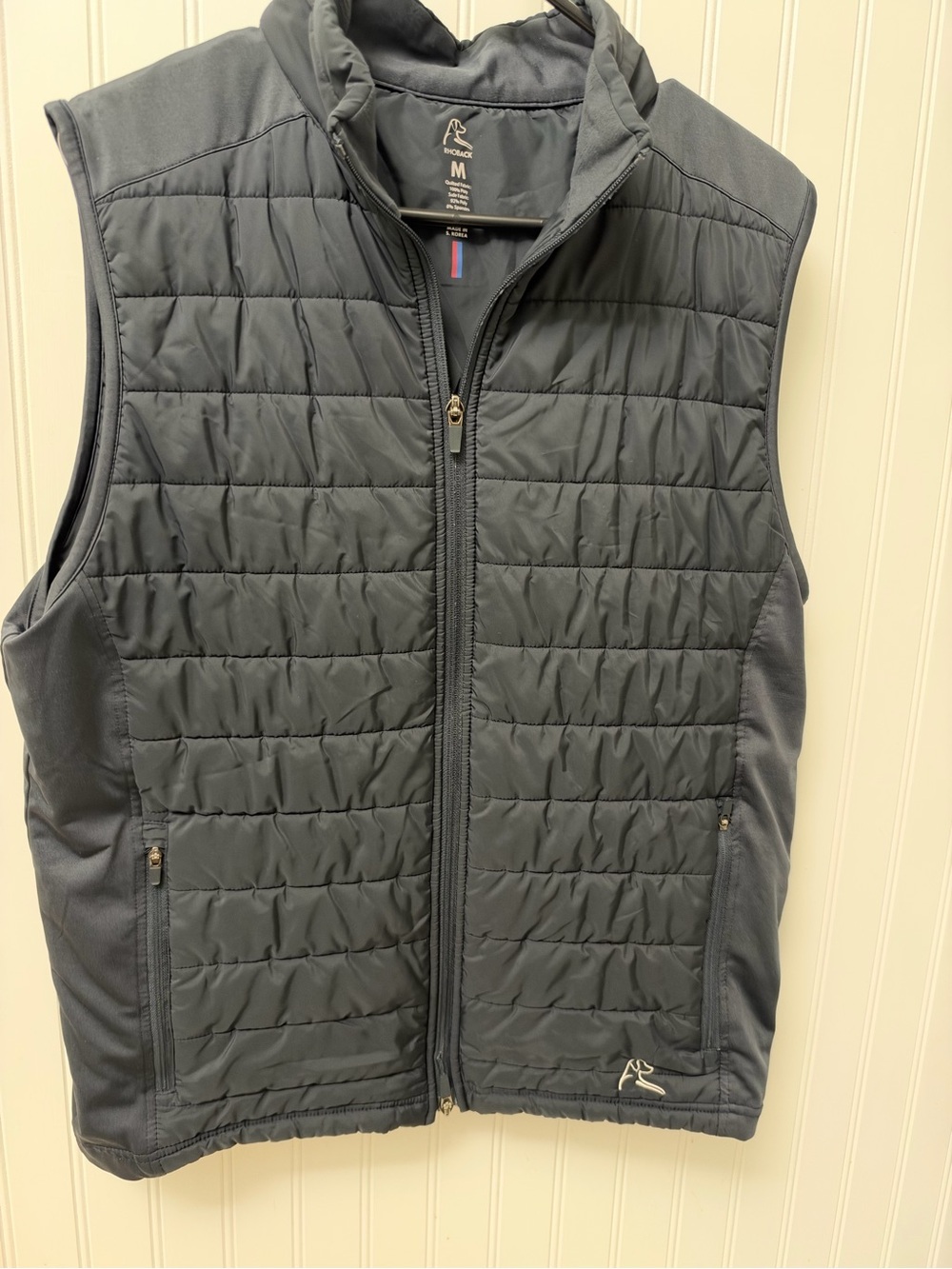 Rhoback Men's Fulton Performance Quilted Vest Solid Black Size Medium